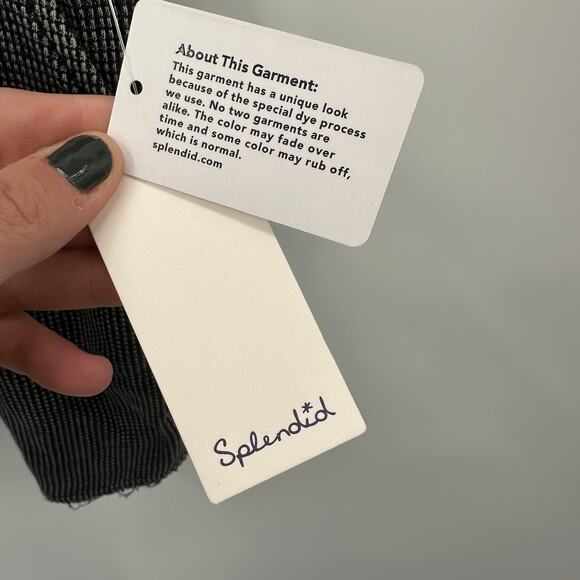 SPLENDID NWT Mineral Wash Waffle Knit Drawstring Shorts in Black  // XS - Picture 5 of 10